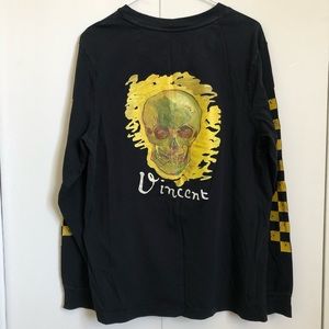 Vans x Vincent Van Gogh Painted Skull Long Sleeve Black XL Shirt